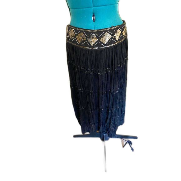 Saks Fifth Avenue 100% Flowy Silk Skirt with Sequins Small Boho - Picture 4 of 7